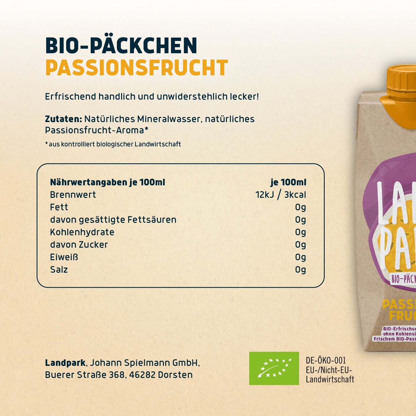 Bio-Päckchen Passionsfrucht 12 x 0,5l