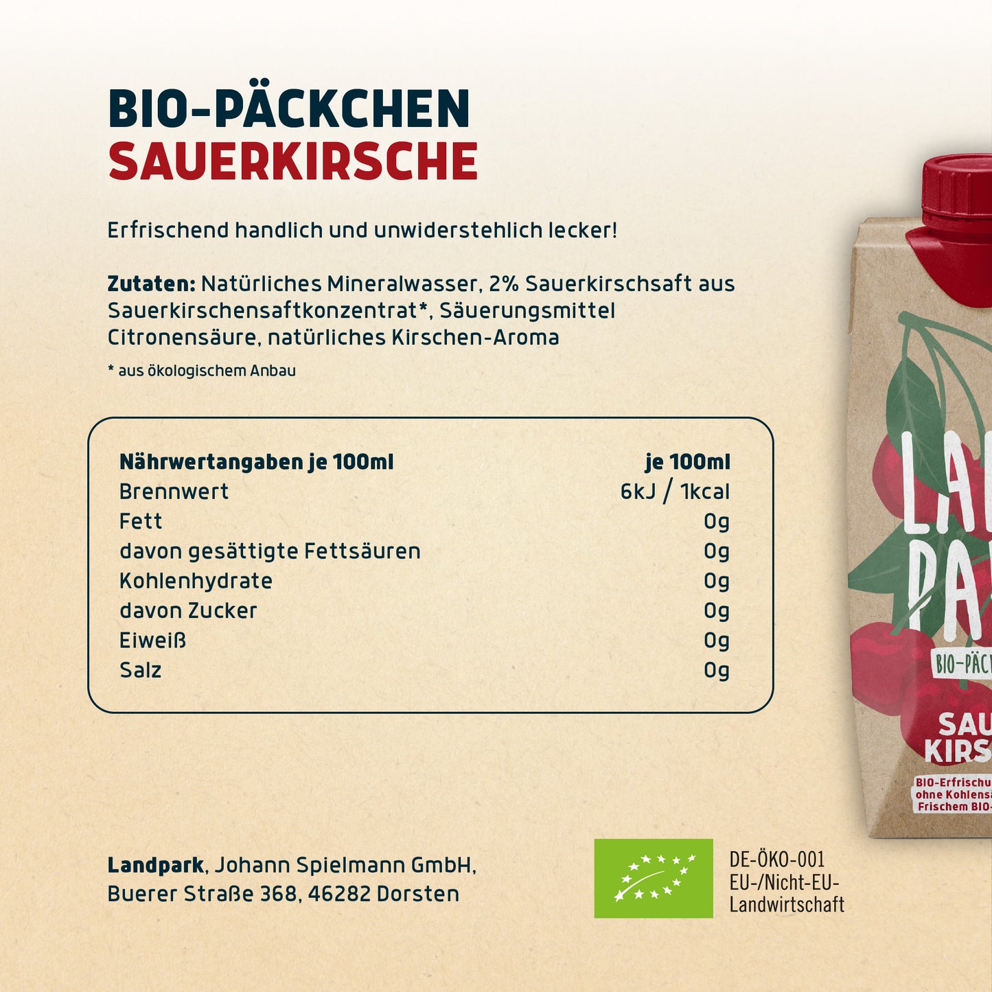 Bio-Päckchen Sauerkirsche 12 x 0,5l